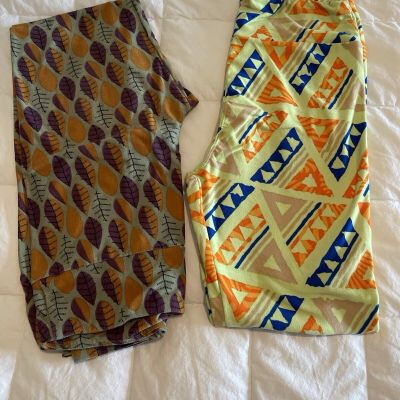 LuLaroe Leggings One Size Lot Of 2 Pre Owned